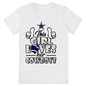 This Girl Loves Her Dallas Cowboys NFL Football Team Pride Fan Graphic T-Shirt